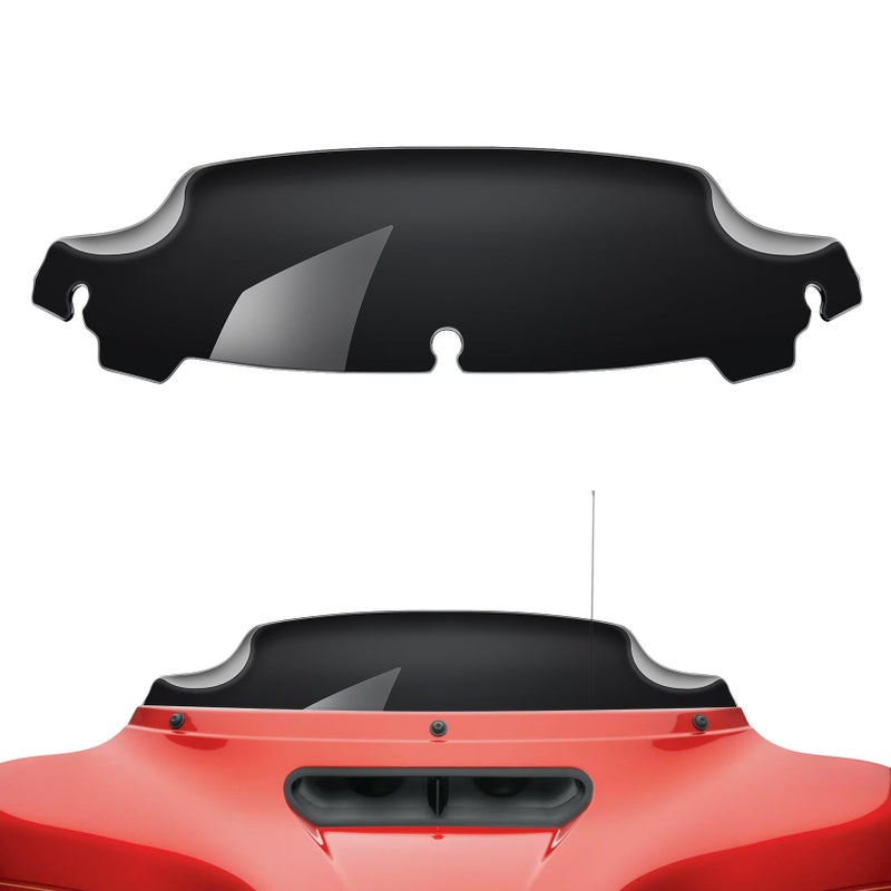 Amazicha Black 4.5" Wave Windshield Windscreen Compatible for Harley Davidson Touring Electra Glide Street Glide 2014 2015 2016 2017 2018 2019 2020 2021 2022 2023 - Image 1